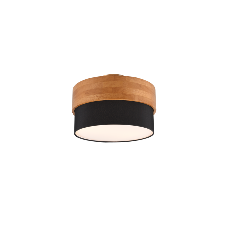 plafoniera trio seasons 2xe14 40w ip20 nero/legno [611500202]