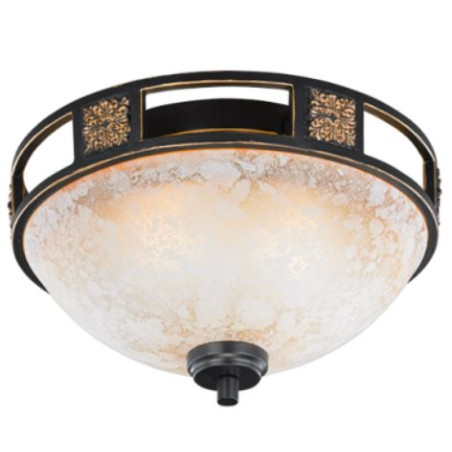 plafoniera a led trio quinta 2xe27 42w ip20 vetro alabastro ruggine