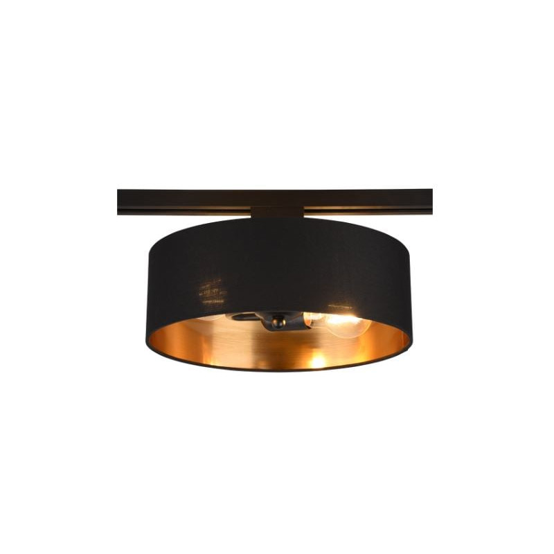 plafoniera trio duoline 2xe27 ip20 25w tessuto nero/oro [76820280]