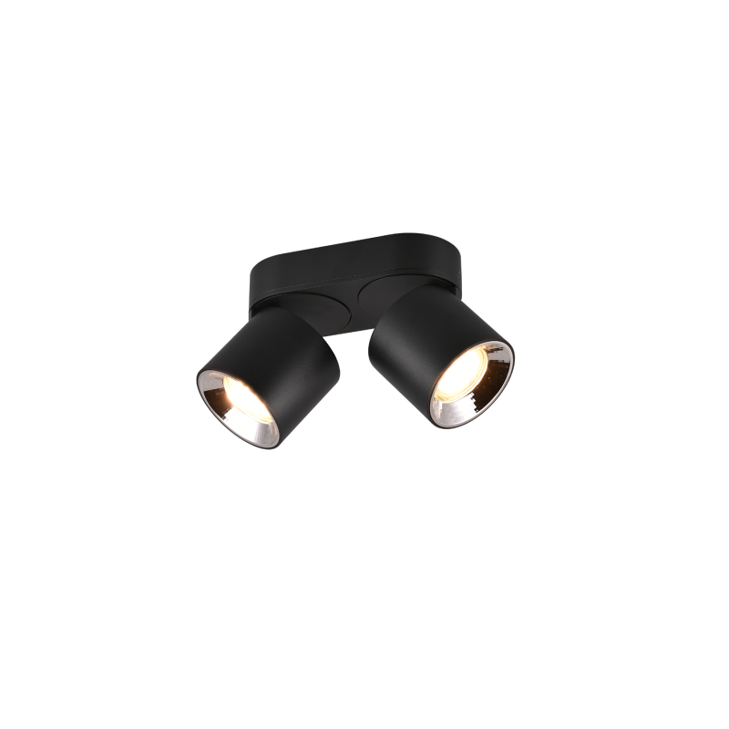 plafoniera a led trio guayana 2xgu10 10w ip20 nero opaco [651000232]