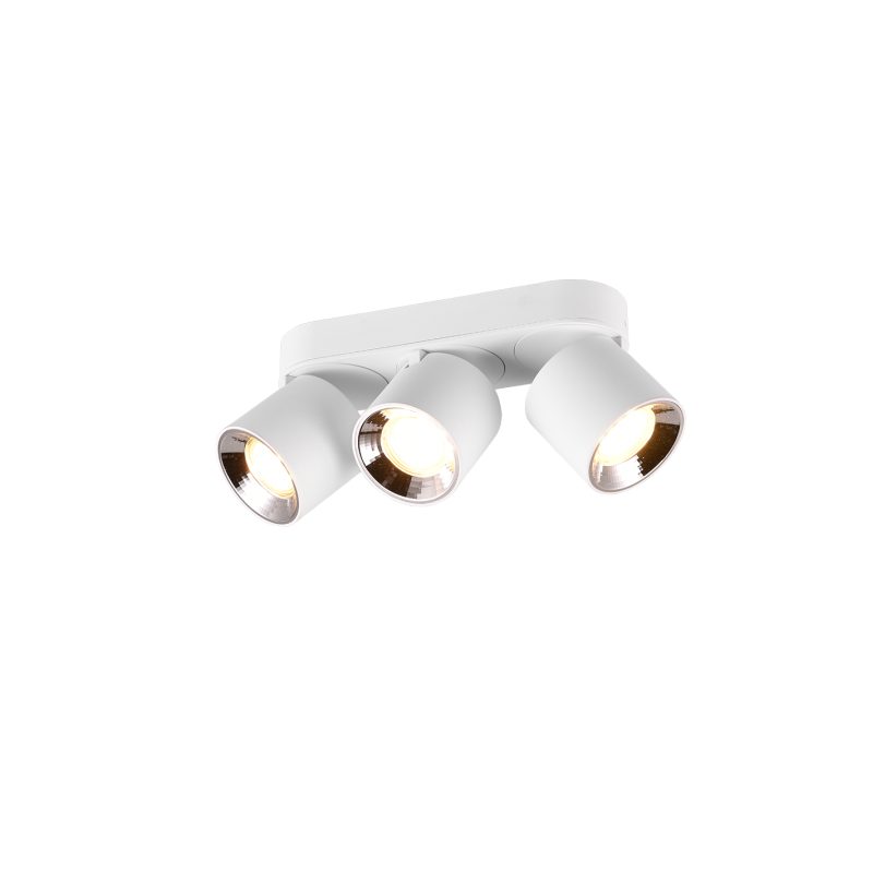 plafonnier a led trio guayana gu10 gu10 ip20 10w 3 spots bianco opaco