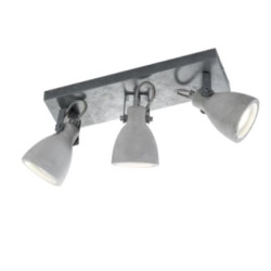 plafoniera a led trio concrete gu10 42w ip20 3 faretti grigio [802500378]