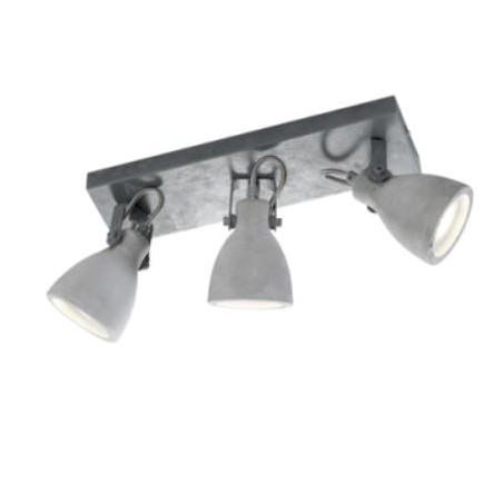 plafoniera a led trio concrete gu10 42w ip20 3 faretti grigio [802500378]