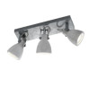 plafoniera a led trio concrete gu10 42w ip20 3 faretti grigio [802500378]