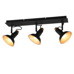 plafoniera a led trio roxie e14 ip20 10w 3 faretti orientabili nero
