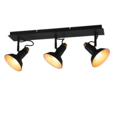 plafoniera a led trio roxie e14 ip20 10w 3 faretti orientabili nero