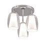 plafoniera in vetro a led trio select barret 3xe14 ip20 10wtrasparente/bianco/cromo