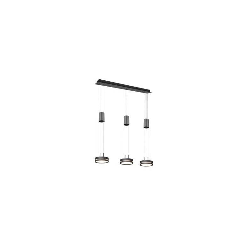 lampada a sospensione trio franklin 3x9w 1050lm antracite [326510342]