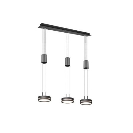 lampada a sospensione trio franklin 3x9w 1050lm antracite [326510342]