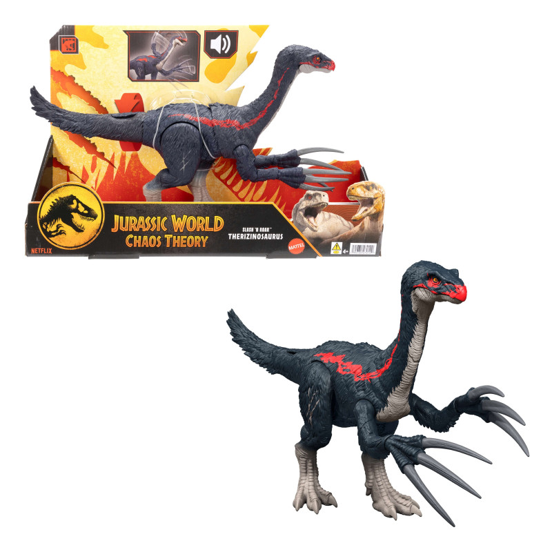 figurina mattel jurassic world jcg16 attaccante therizinosaurus 41.96cm