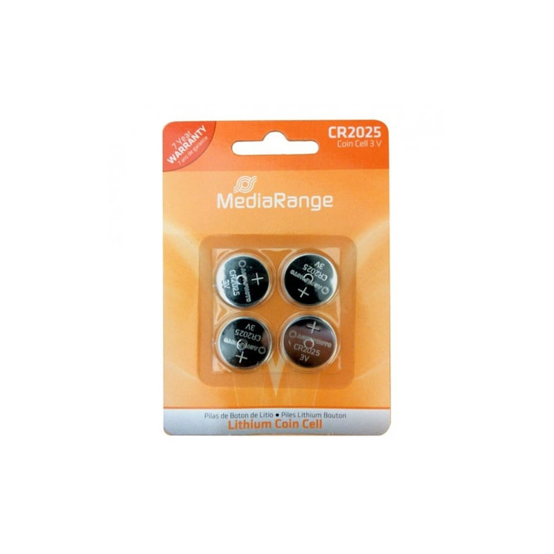 Pila mediarange 4 pz. a bottone blister lithium/cr2025 3v [mrbat
