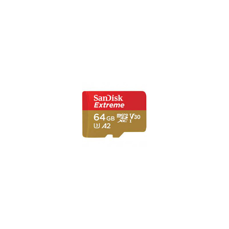 64gb scheda microsdxc sandisk extreme 170/80 mb/s a2 classe 10 [sdsqxah-064g-gn6aa]