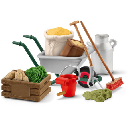 set da gioco schleich farm world stable care accessories [42610]