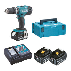 Trapano makita dhp 453 rfe cordless combi drill con 2 batterie [dhp453rfe]