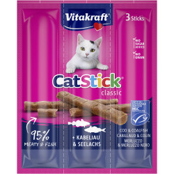 snack per gatti vitakraft catstick classic merluzzo carbonaro 18g
