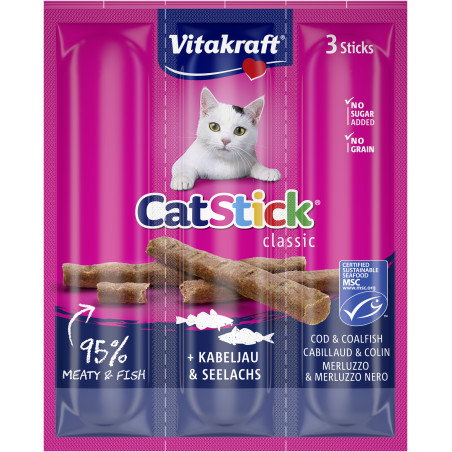 snack per gatti vitakraft catstick classic merluzzo carbonaro 18g