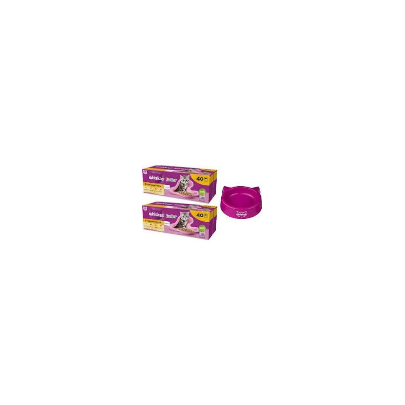 cibo umido per gatti whiskas junior pollame in gelatina 40x85g