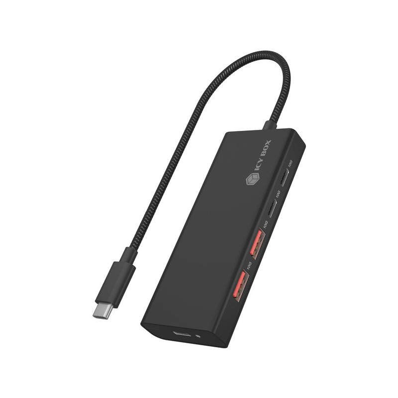 hub icybox ib-hub1436-cpd 100w per notebook usb 3.2 tipo-c