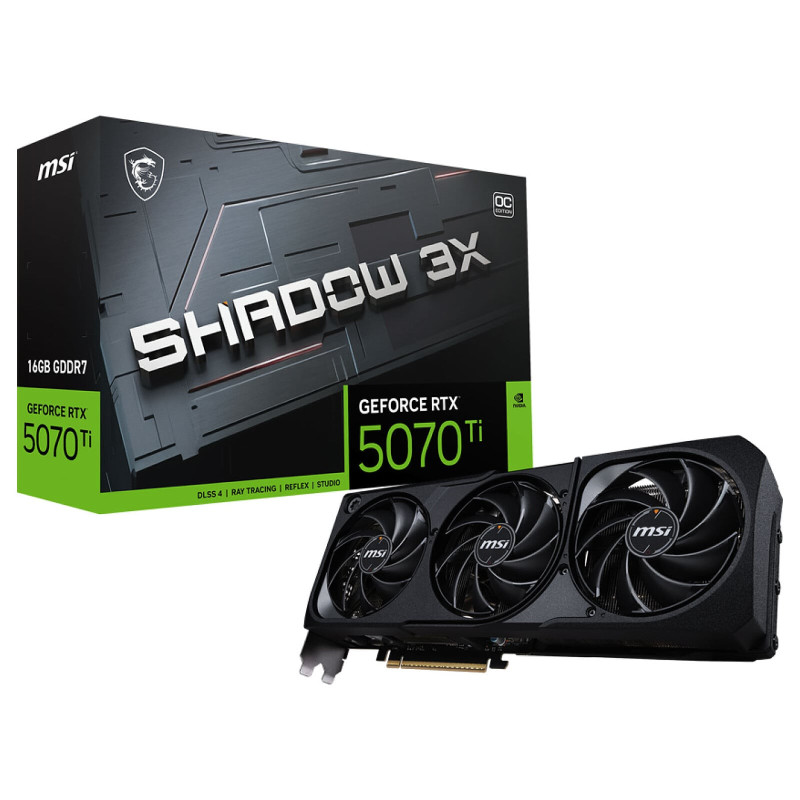 scheda video nvidia msi geforce rtx 5070 ti 16g shadow 3x oc 16gb
