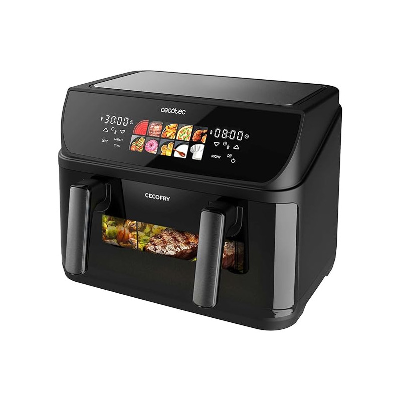 friggitrice ad aria cecotec duoheat 10000 doppio 10l 2800w nero [1308179012]