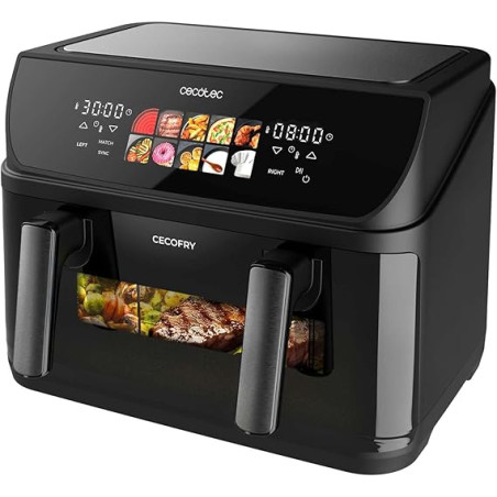 friggitrice ad aria cecotec duoheat 10000 doppio 10l 2800w nero [1308179012]