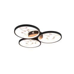 plafoniera a led trio groovy 30w 3600lm 3000k ip20 nero opaco [642110332]