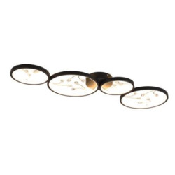 plafoniera a led trio groovy 3000k ip20 37w 4600lm 3 livelli nera