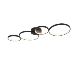 plafoniera a led trio rondo 3000k ip20 37w 4800lm con dimmer nera