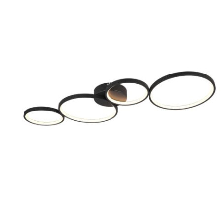 plafoniera a led trio rondo 3000k ip20 37w 4800lm con dimmer nera
