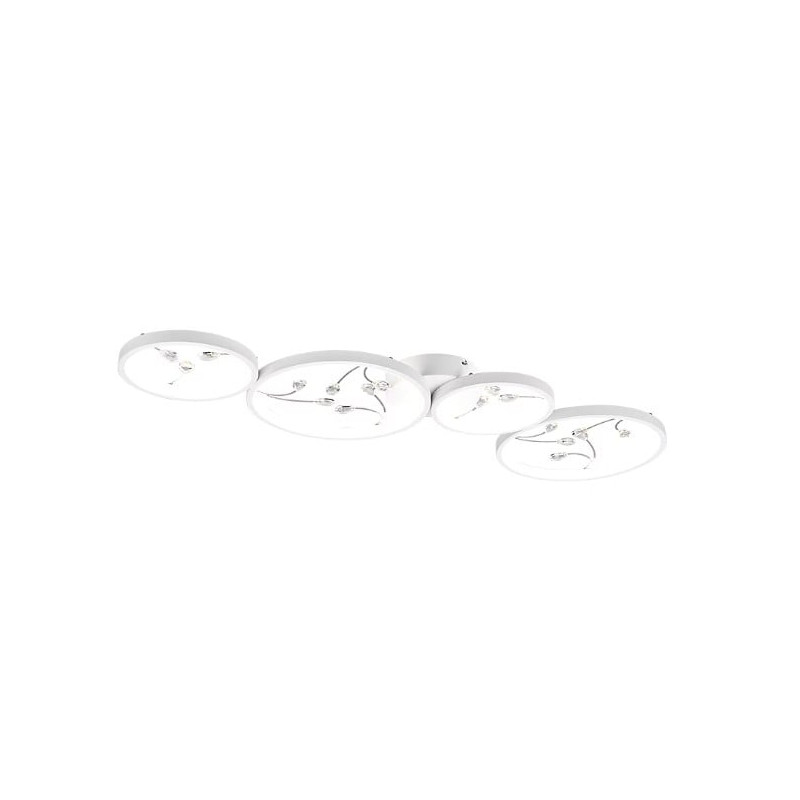 plafoniera a led trio groovy 37w 4800lm 4000k metallo ip20 bianco