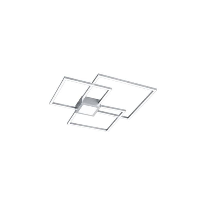 plafoniera a led trio hydra 38w 3000k ip20 4400lm dimmerabile nichel