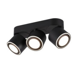 plafoniera a led trio taurus 3x5w 3000k ip20 450lm nero opaco [652910332]