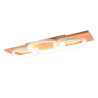 plafoniera a led trio barca 40w 3000k 4700lm ip20 legno bianco opaco