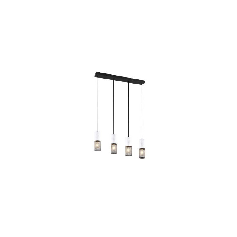 lampada a sospensione trio tosh 40w 4xe27 bianco-nero [304300434]