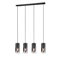 lampada a sospensione trio robin 28w 4xe27 nero opaco [310600432]