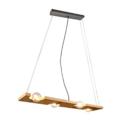 lampada a sospensione trio tailor 10w 4xe27 legno naturale [314300430]