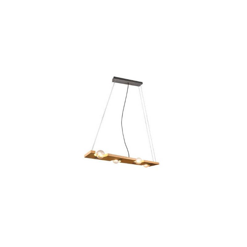 lampada a sospensione trio tailor 10w 4xe27 legno naturale [314300430]