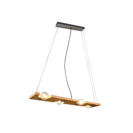 lampada a sospensione trio tailor 10w 4xe27 legno naturale [314300430]