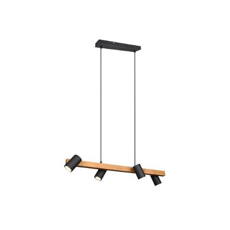 lampada a sospensione trio marley 35w 4xgu10 legno-nero opaco