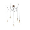 lampada a sospensione trio cord 60w 5xe27 rame anticato [310100562]