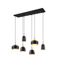 lampada a sospensione trio chiraz 25w 6xe14 ottone-nero opaco