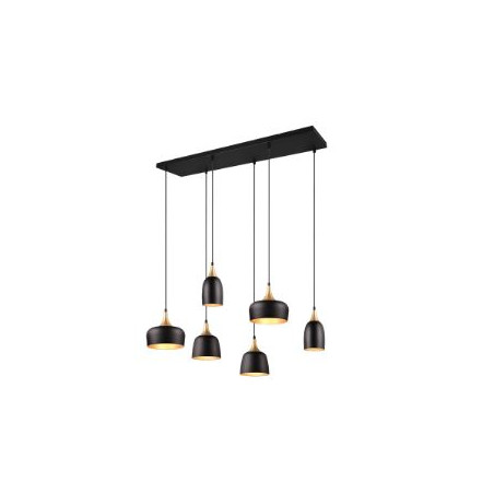 lampada a sospensione trio chiraz 25w 6xe14 ottone-nero opaco