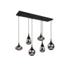 lampada a sospensione trio lumina 40w 6xe14 cromo-nero opaco