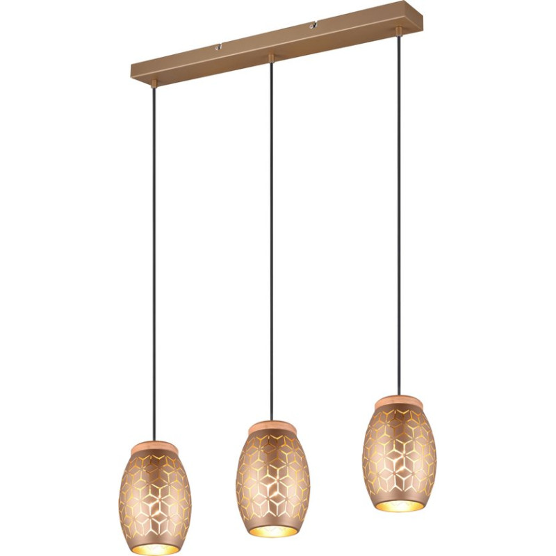 lampada a sospensione trio bidar 28w 3xe27 maronne caffe' [r31573065]