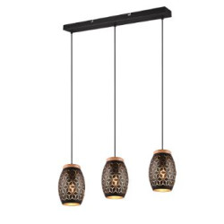 lampada a sospensione trio bidar 28w 3xe27 oro-nero [r31573080]