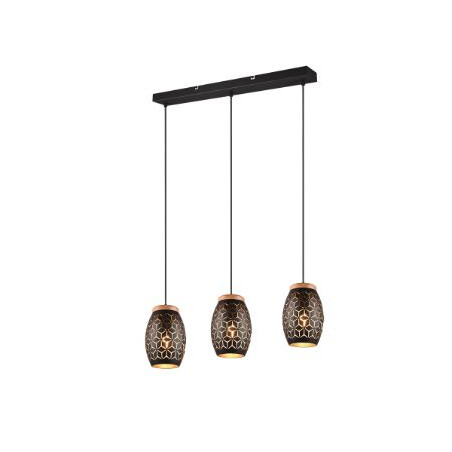 lampada a sospensione trio bidar 28w 3xe27 oro-nero [r31573080]