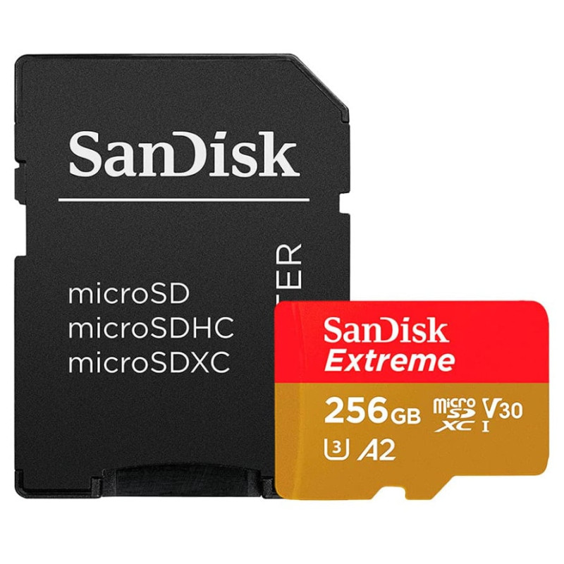 256gb scheda di memoria sandisk extreme plus microsdxc classe10 rosso