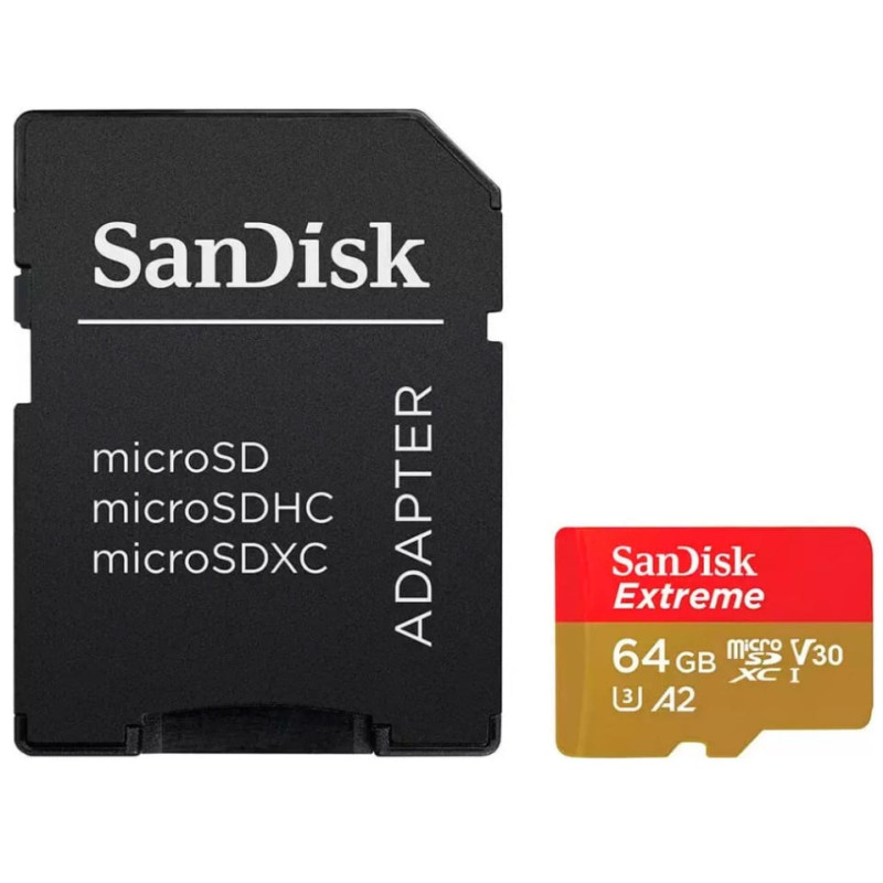 64gb scheda di memoria sandisk extreme plus microsdxc classe 10 rosso