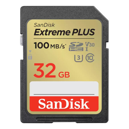 32gb scheda di memoria sandisk extreme plus sdhc classe 10 nero oro