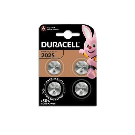confezione 4 batterie duracell blister cr2025 litio a bottone [119345]